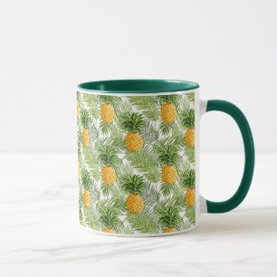 Tropical Palm Blätter & Ananas Tasse