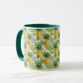 Tropical Palm Blätter & Ananas Tasse (Vorderseite Links)