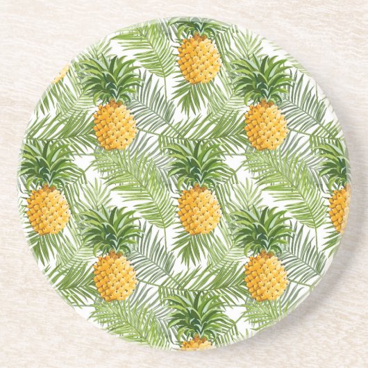 Tropical Palm Blätter & Ananas Untersetzer (Vorne)