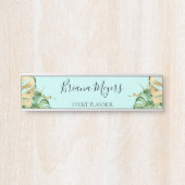 Tropical Palm Blätter Aquamarin Business Türschild (Vorderseite )