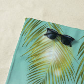 Tropical Palm Blätter Aquamarin Ocean Sand Beach W Strandtuch (Beispiel)