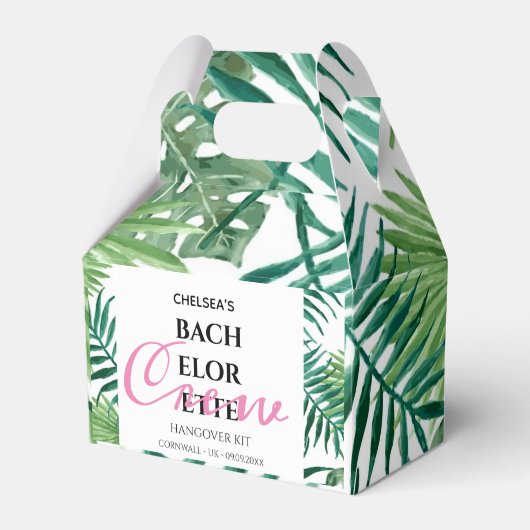 Tropical Palm Blätter Bachelorette Hangover Kit Geschenkschachtel (Vorderseite)