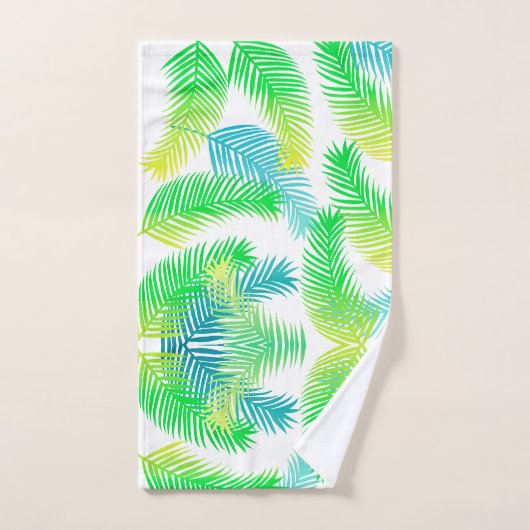 Tropical Palm Blätter Badetuch Set - Modernes Grün (Handtuch)