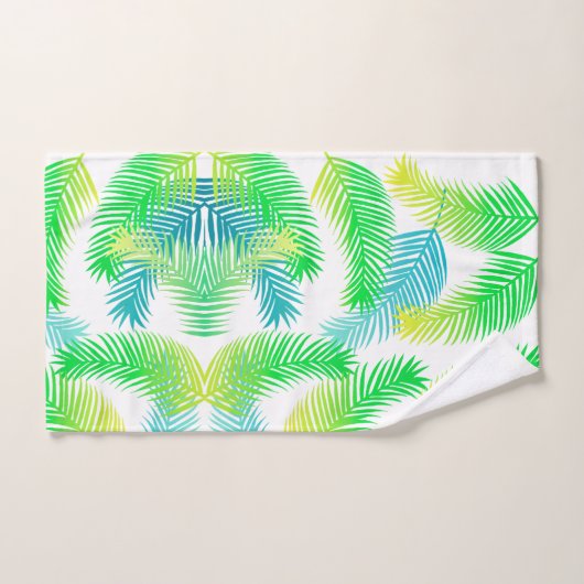 Tropical Palm Blätter Badetuch Set - Modernes Grün (Handtuch)