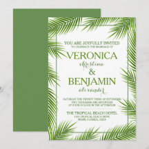 Tropical Palm Blätter Beach Wedding