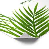 Tropical Palm Blätter Beach Wedding Empfang Poster (Ecke)