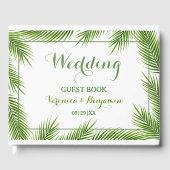 Tropical Palm Blätter Beach Wedding Gästebuch (Vorderseite)