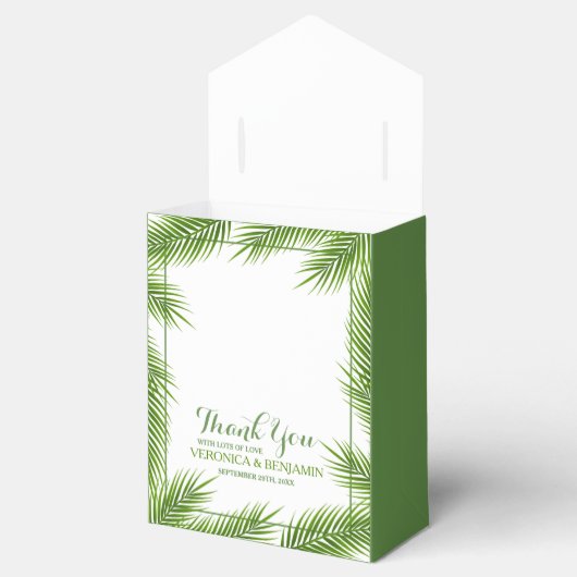 Tropical Palm Blätter Beach Wedding Geschenkschachtel (Geöffnet)