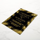 Tropical Palm Blätter Beach Wedding Real Folieneinladung (Gedreht)