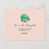 Tropical Palm Blätter Beach Wedding Save the Date Ankündigungspostkarte (Rückseite)