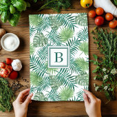 Tropical Palm Blätter Botanical Pattern Monogram Geschirrtuch