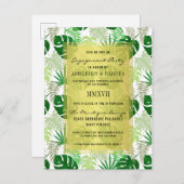 Tropical Palm Blätter Botanische Engagement Party Einladungspostkarte (Vorne/Hinten)