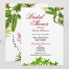 Tropical Palm Blätter Bridal Dusche Einladungen