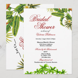 Tropical Palm Blätter Bridal Dusche Einladungen
