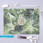 Tropical Palm Blätter Chic Monogram Letter Initial Seidenpapier (Handwerk)