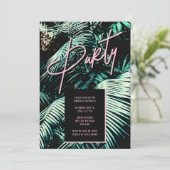 Tropical Palm Blätter Einladung (Stehend Vorderseite)