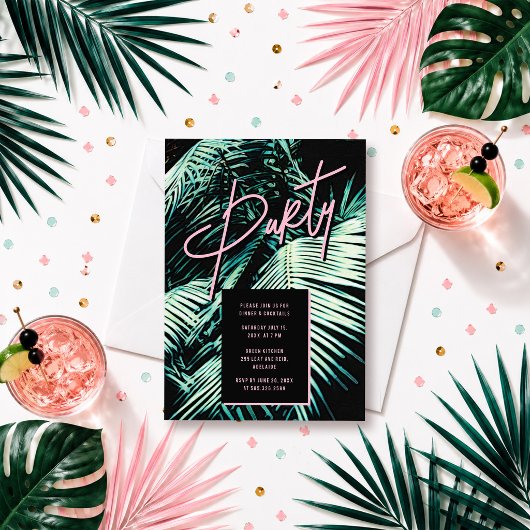 Tropical Palm Blätter Einladung