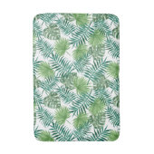 Tropical Palm Blätter Exotic Botanical Muster Badematte (Vorderseite Vertikal)