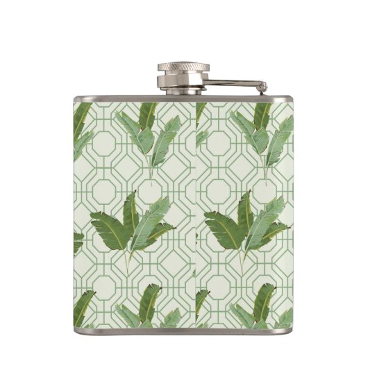 Tropical Palm Blätter Flachmann (Rückseite)