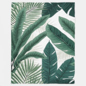 Tropical Palm Blätter Fleecedecke (Vorderseite)