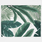 Tropical Palm Blätter Fleecedecke (Vorderseite (Horizontal))