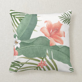 Tropical Palm Blätter Floral Wasserfarbe Kissen
