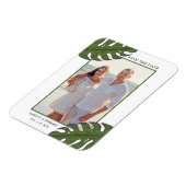 Tropical Palm Blätter Foto Hochzeit Speichern Sie  Magnet (Linke Seite)