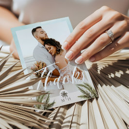 Tropical Palm Blätter Foto Palm Tree Monogram Dankeskarte