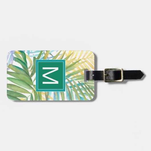 Tropical Palm Blätter Gepäckanhänger (Vorderseite horizontal)