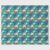 Tropical Palm Blätter Geschenkpapier (Flach)