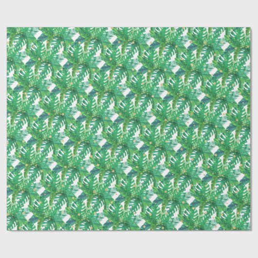 Tropical Palm Blätter Geschenkpapier (Flach)