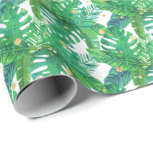 Tropical Palm Blätter Geschenkpapier (Rolleneckpunkt)