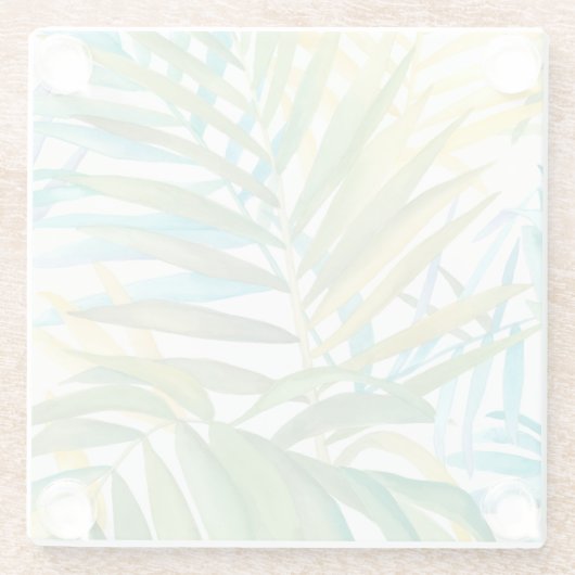 Tropical Palm Blätter Glasuntersetzer (Rückseite)