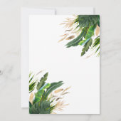 Tropical Palm Blätter Gold Balloon Baby Shower Einladung (Rückseite)