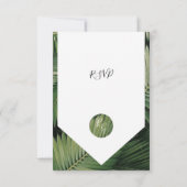 Tropical Palm Blätter Greenerity Wedding RSVP Kart Karte (Rückseite)
