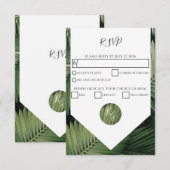 Tropical Palm Blätter Greenerity Wedding RSVP Kart Karte (Vorne/Hinten)