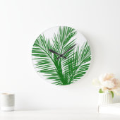 Tropical Palm Blätter Große Wanduhr (Zuhause)