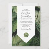 Tropical Palm Blätter Grüne Hochzeit Einladungen (Vorderseite)