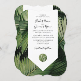 Tropical Palm Blätter Grüne Hochzeit Einladungen