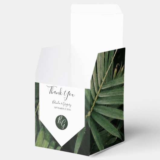Tropical Palm Blätter Grüne Hochzeit Geschenkschachtel (Geöffnet)