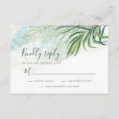 Tropical Palm Blätter Grünfoliage Hochzeit RSVP Karte (Vorderseite)