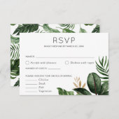 Tropical Palm Blätter Hochzeit RSVP Food Optionen Einladung (Vorne/Hinten)