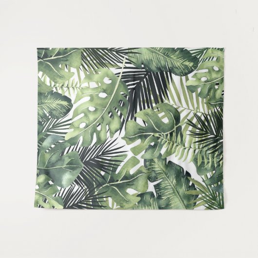 Tropical Palm Blätter Island Paradies Hintergrund Wandteppich (Vorderseite (Horizontal))