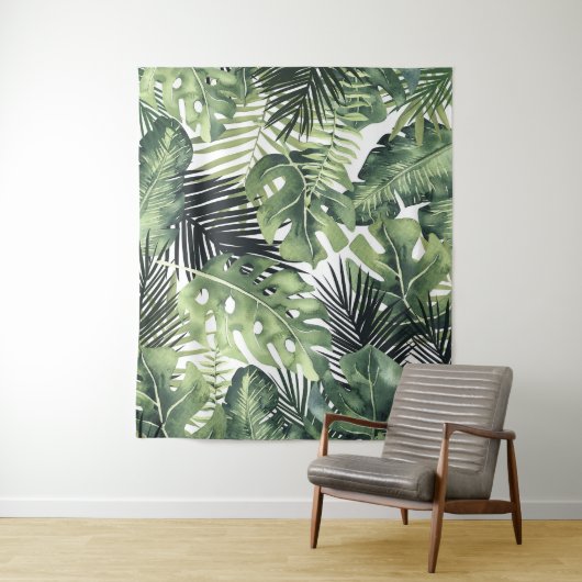 Tropical Palm Blätter Island Paradies Hintergrund Wandteppich (Beispiel)