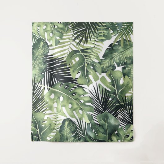 Tropical Palm Blätter Island Paradies Hintergrund Wandteppich (Vorderseite)