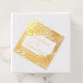 Tropical Palm Blätter Island Wedding REAL FOIL Geschenkanhänger (Mit Box)
