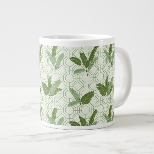 Tropical Palm Blätter Jumbo-Tasse (Vorderseite Rechts)