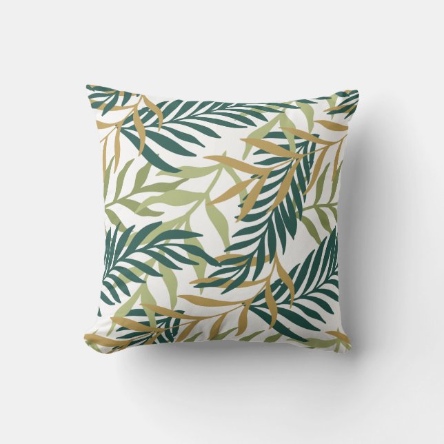 Tropical Palm Blätter Kissen (Vorderseite)