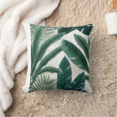 Tropical Palm Blätter Kissen (Decke)
