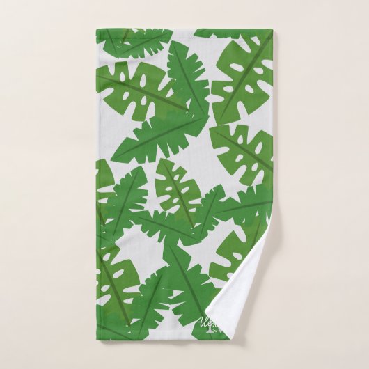 Tropical Palm Blätter Küstenmuster Badhandtuch Set (Handtuch)